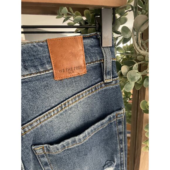 Free People Phoenix Ripped Skinny Jeans Size 26 Distressed Blue Denim - Picture 10 of 14